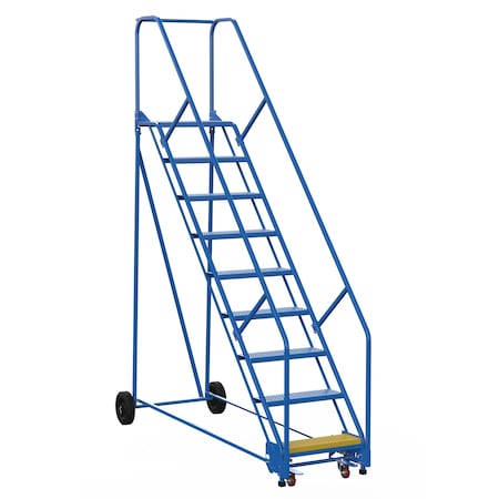 Vestil 120 H Steel Warehouse Ladder, 50 deg. Perf, 9 Step, 14", 9 Steps LAD-9-14-P-EZ